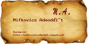 Mifkovics Adeodát névjegykártya